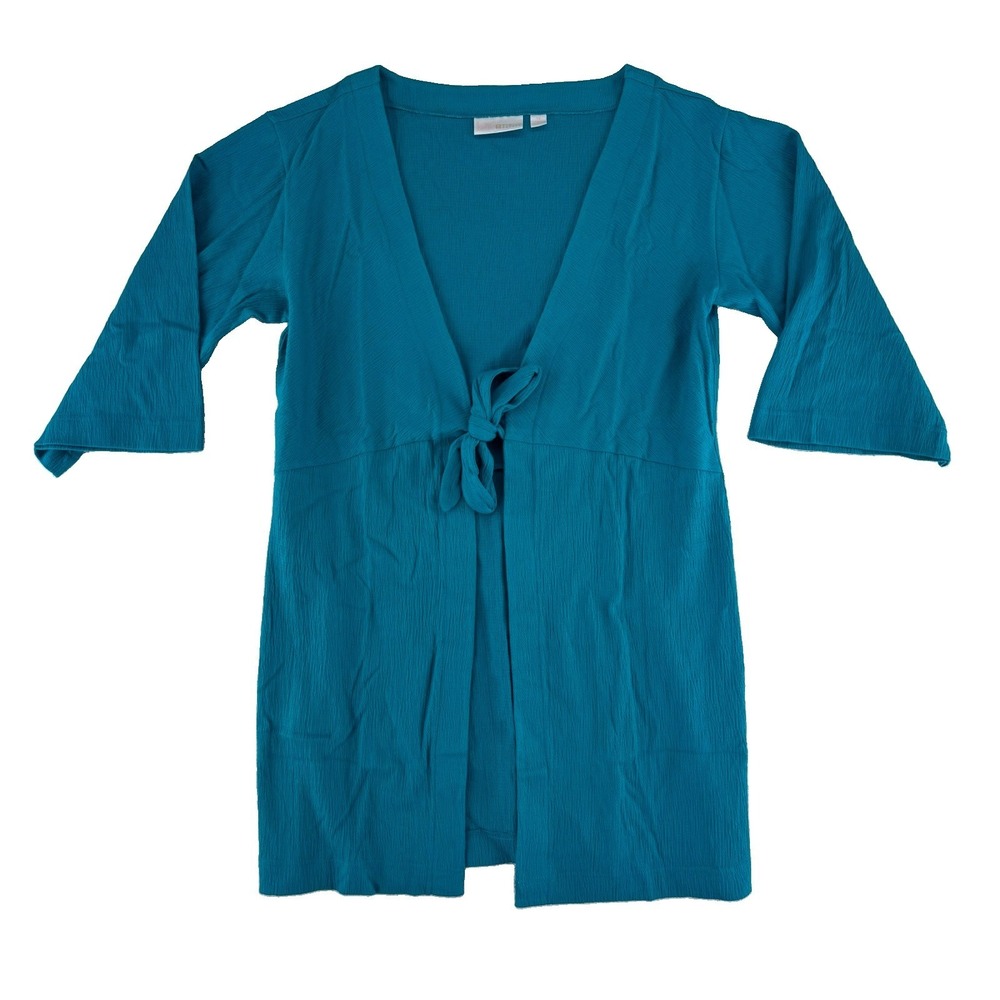 Belle by Kim Gravel Packabelle Tie Front Cover Up Top XS Green‎